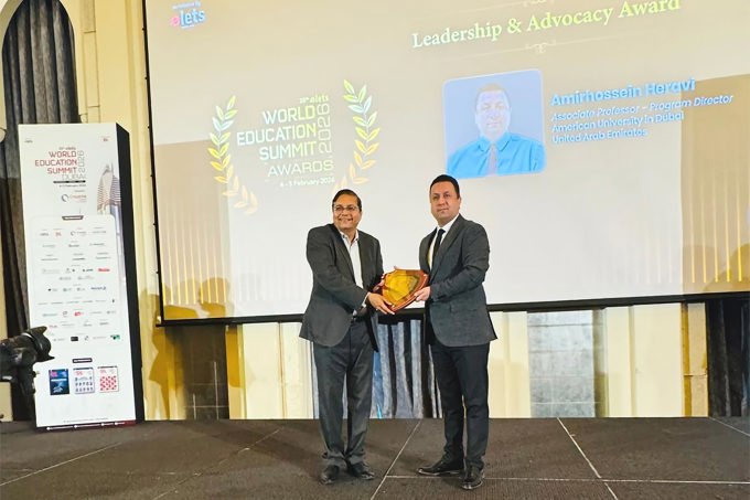 AmericanUniversity in Dubai Faculty Earns Leadership & Advocacy Award at Global Education Summit
