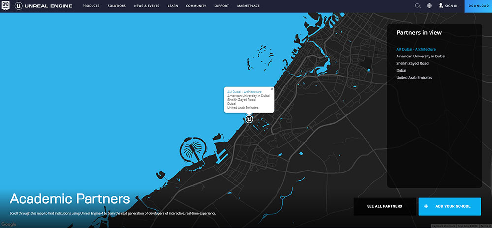 academic partner location map