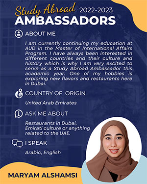 Study Abroad Ambassador - Maryam