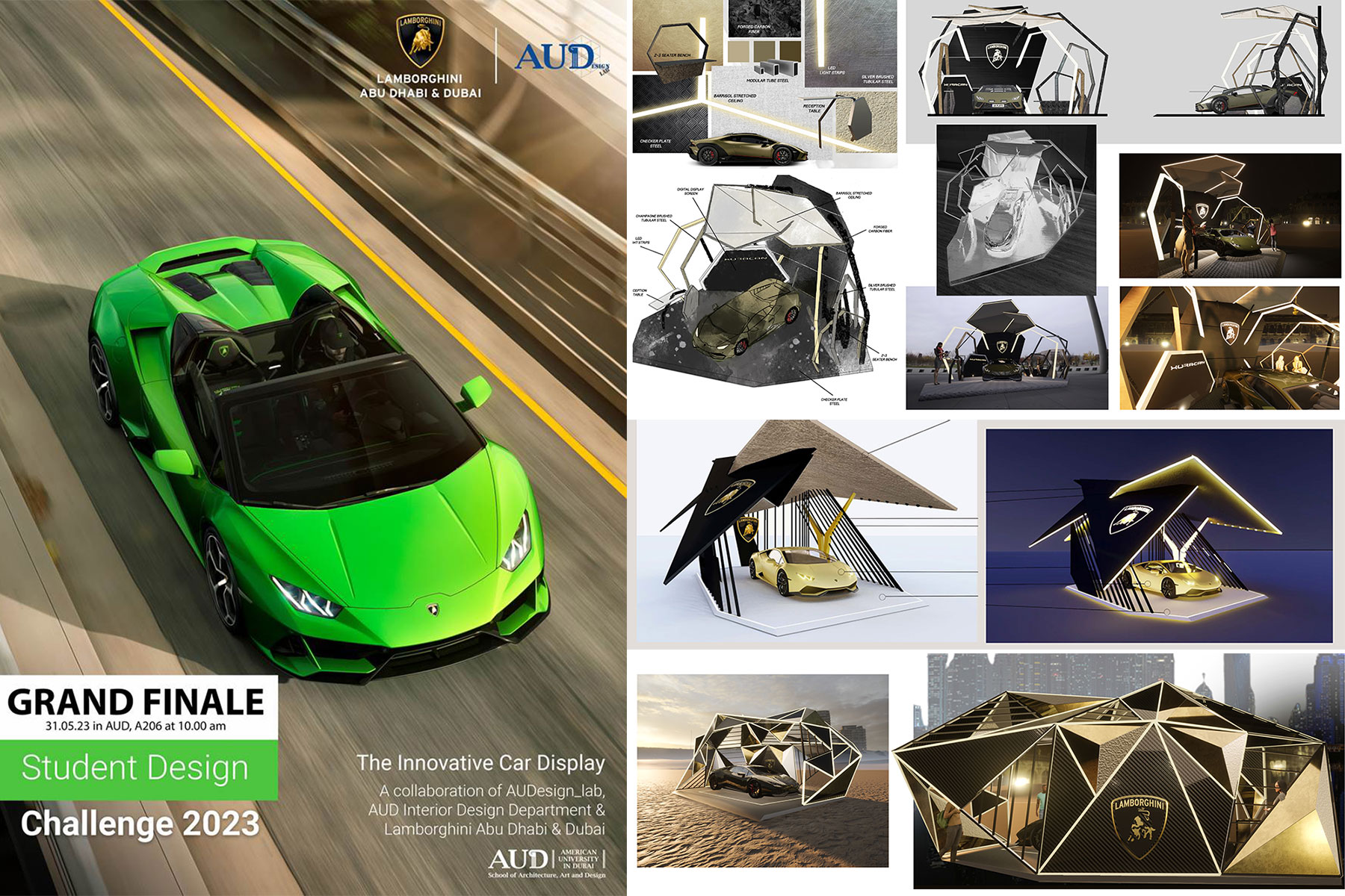 AUD Interior Design Students winners of “LAMBORGHINI Huracán Innovative Car Display”